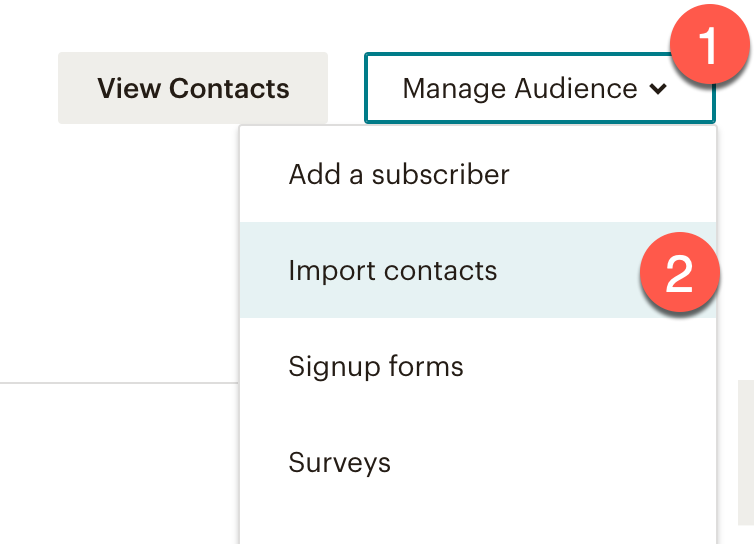 Import contacts into Mailchimp